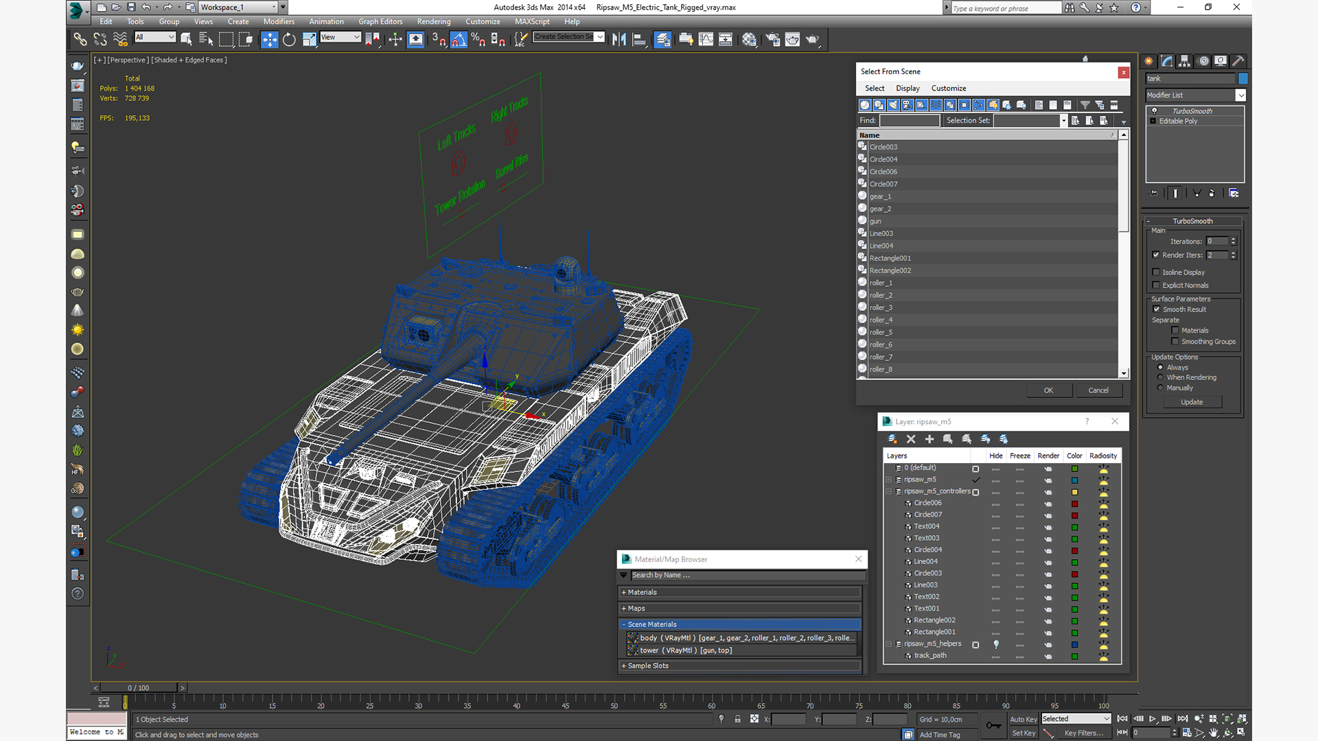 3D model Ripsaw M5 Electric Tank Rigged
