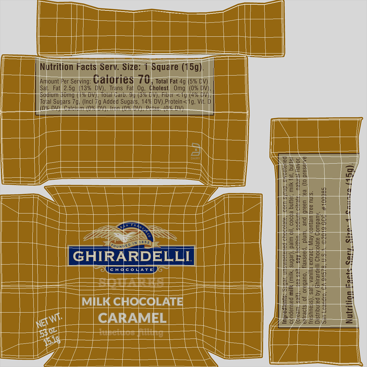 Ghirardelli Milk Chocolate Caramel 3D model