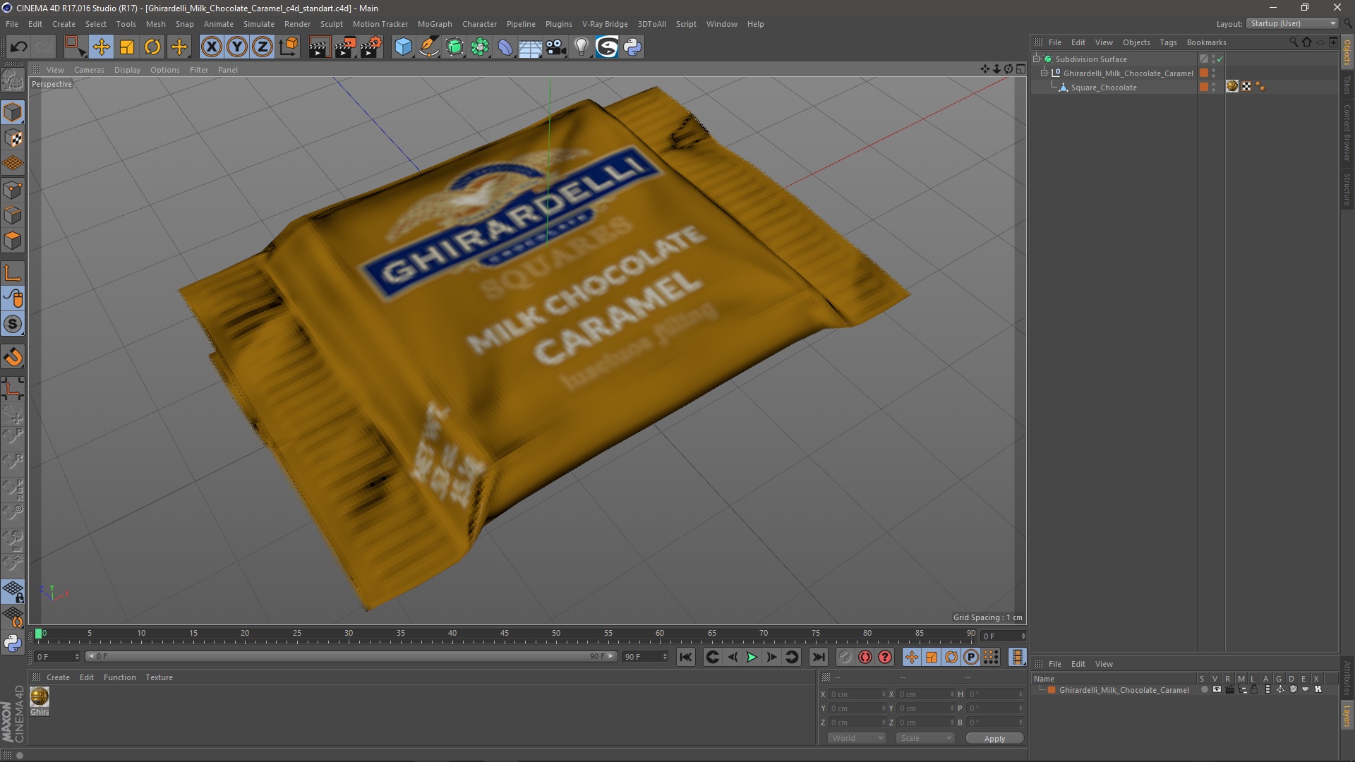 Ghirardelli Milk Chocolate Caramel 3D model