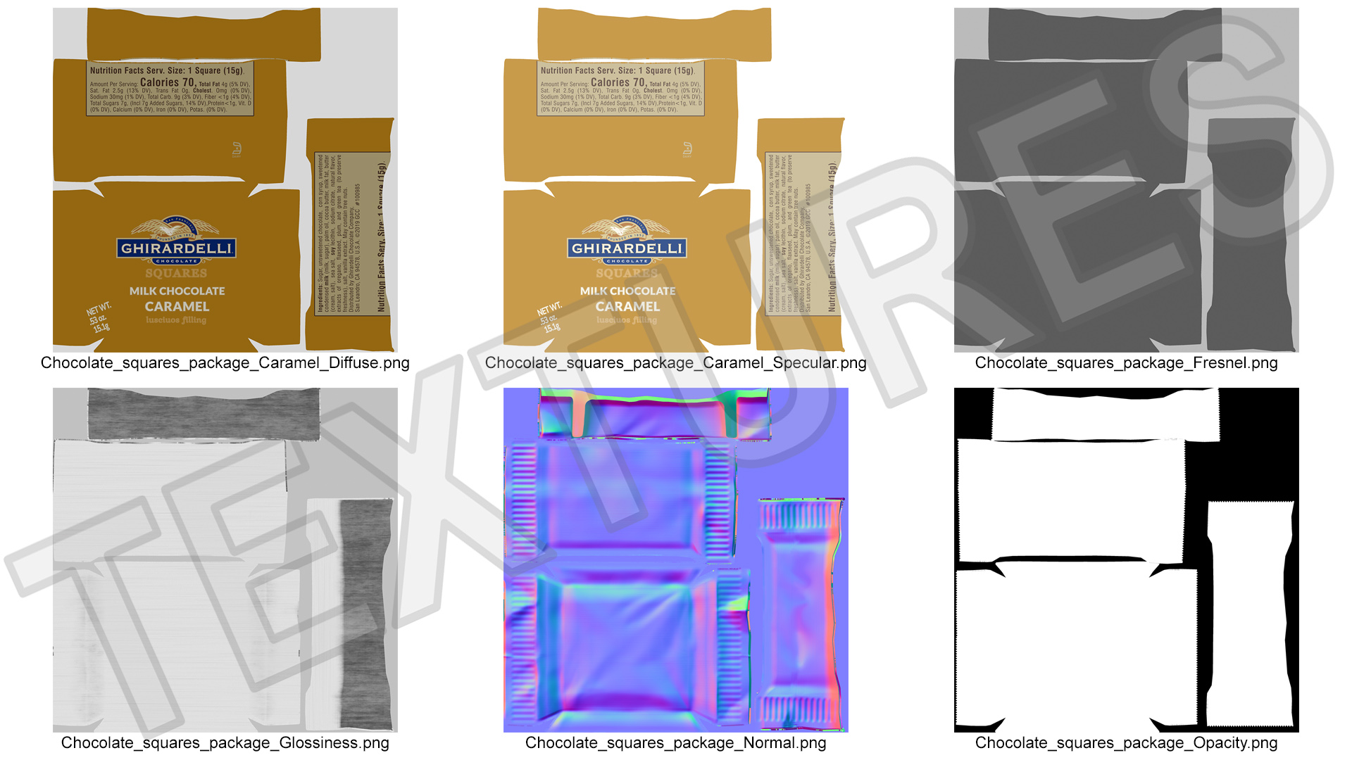 Ghirardelli Milk Chocolate Caramel 3D model