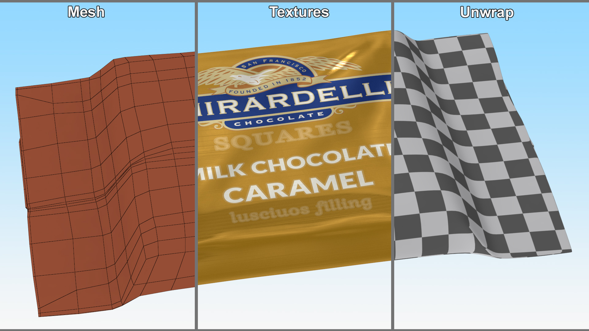 Ghirardelli Milk Chocolate Caramel 3D model