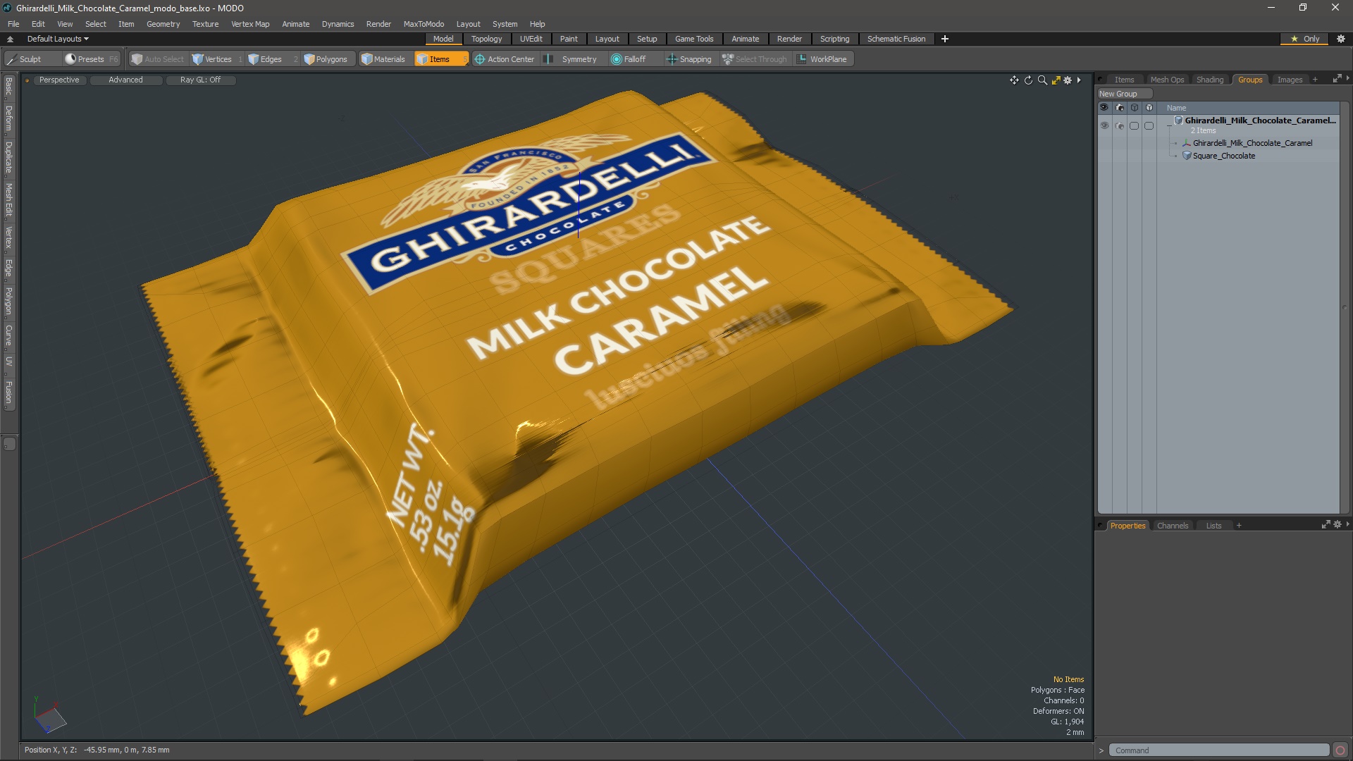 Ghirardelli Milk Chocolate Caramel 3D model