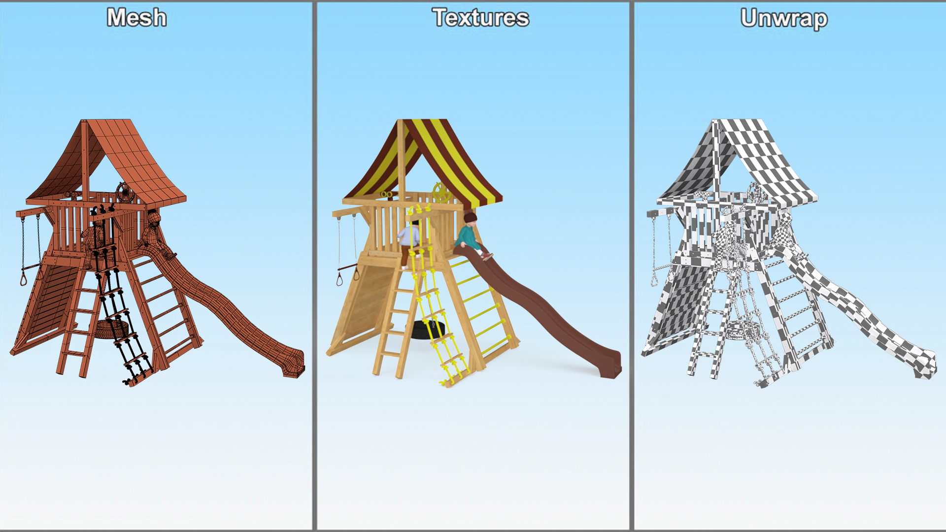 3D model Toddler Children on Slide