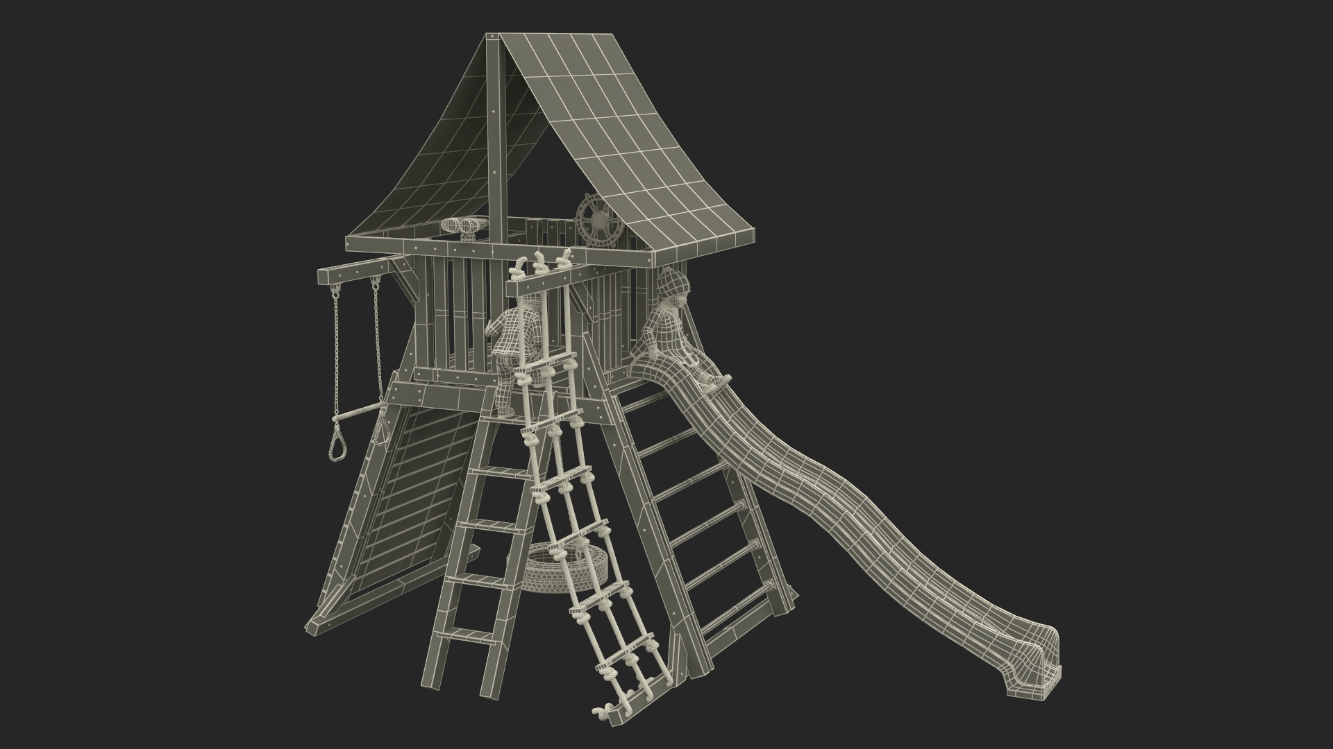 3D model Toddler Children on Slide