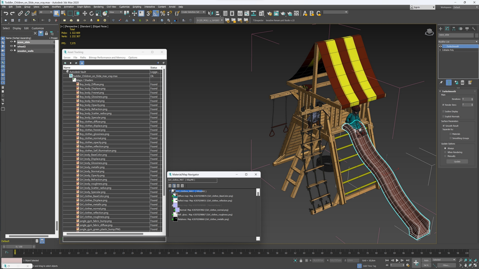 3D model Toddler Children on Slide