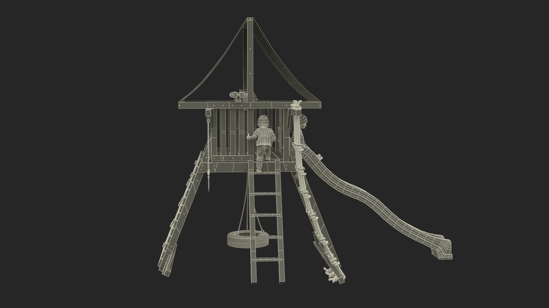 3D model Toddler Children on Slide