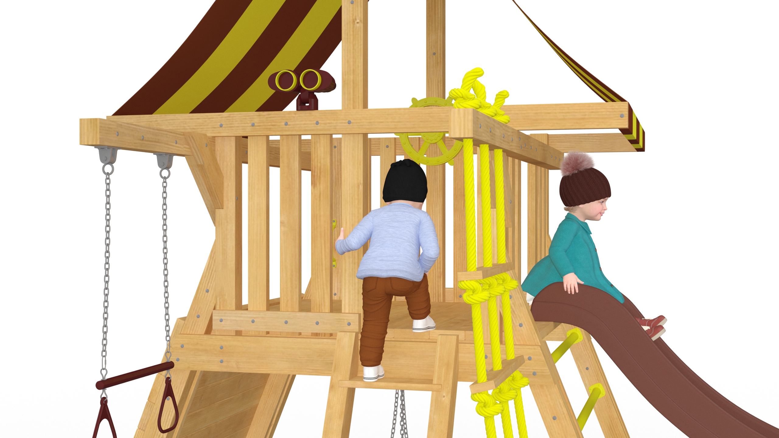 3D model Toddler Children on Slide