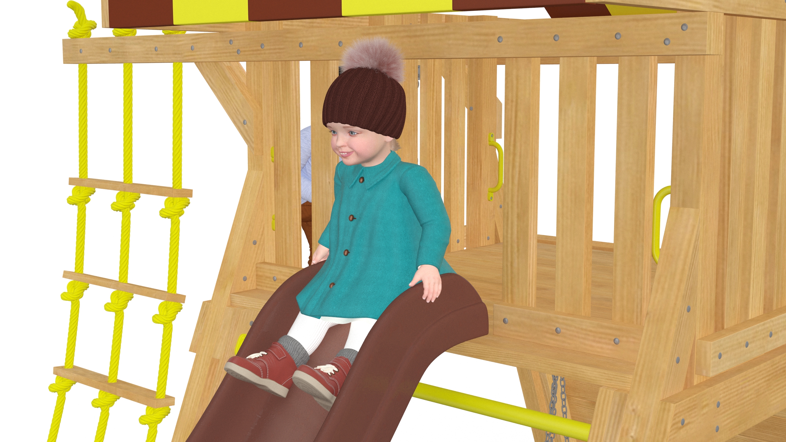 3D model Toddler Children on Slide