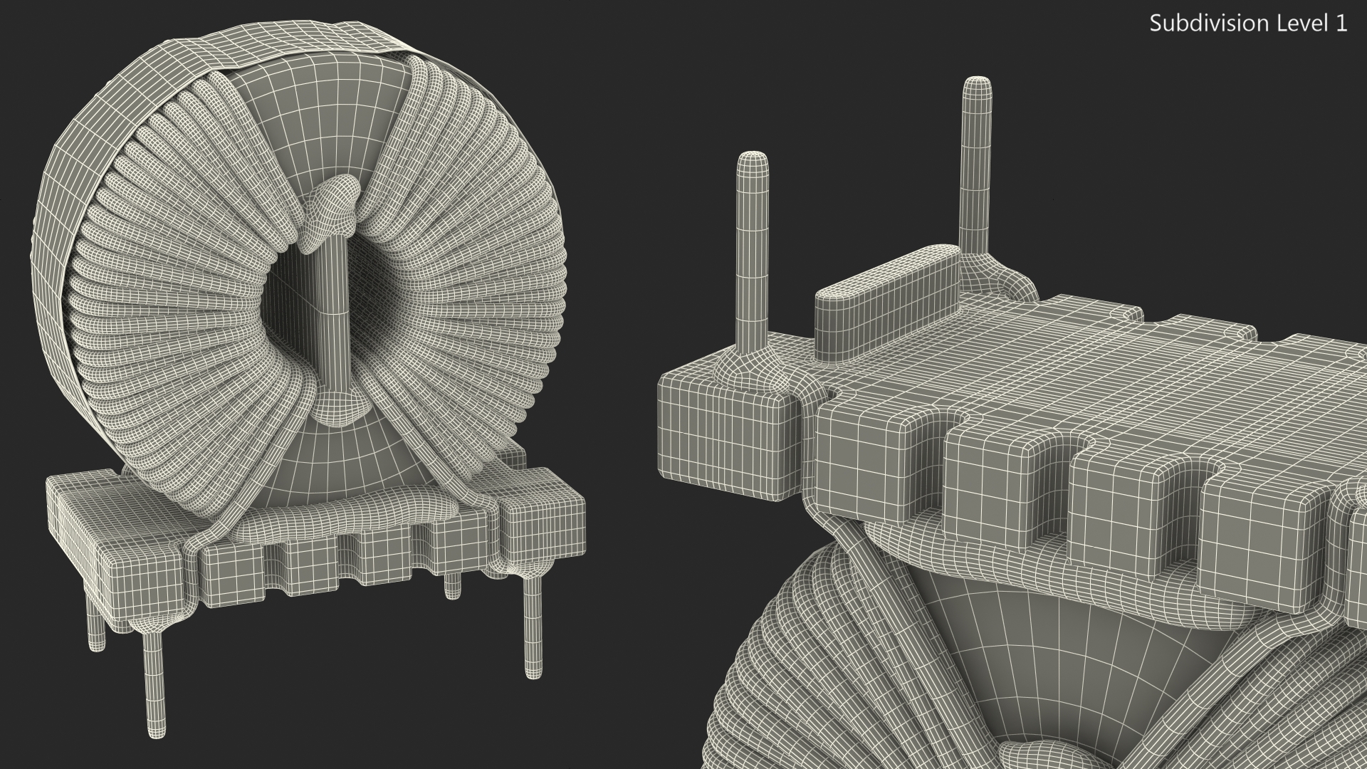 3D Common Mode Choke Filter Inductor model