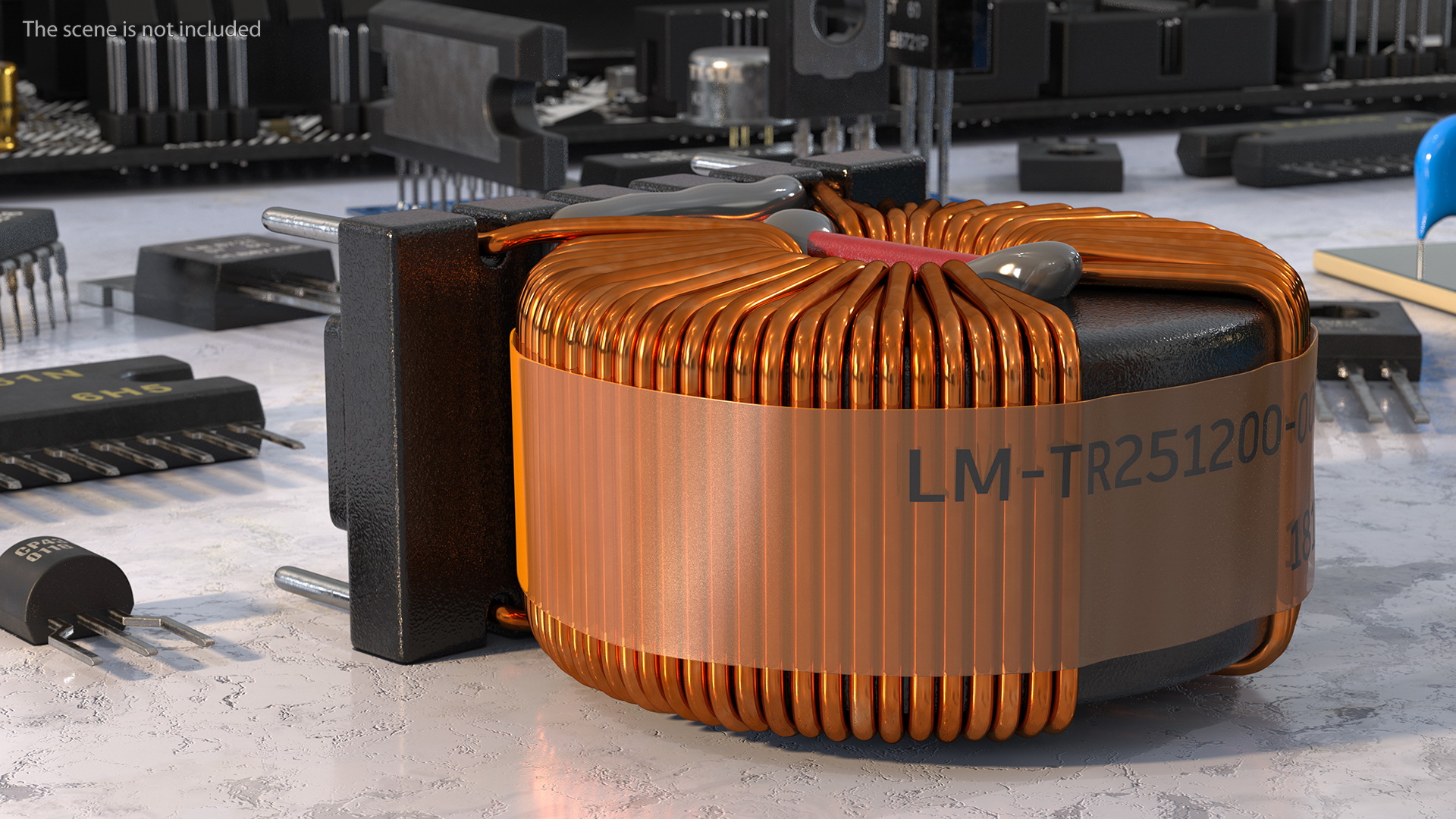 3D Common Mode Choke Filter Inductor model