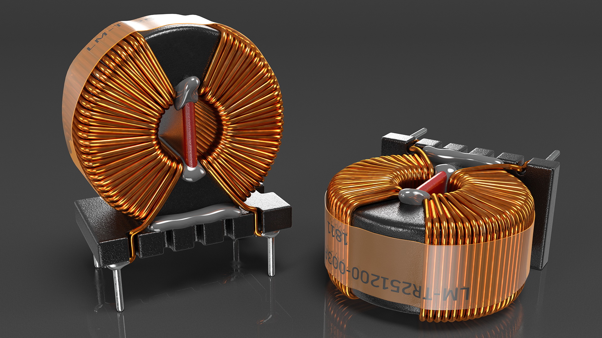 3D Common Mode Choke Filter Inductor model