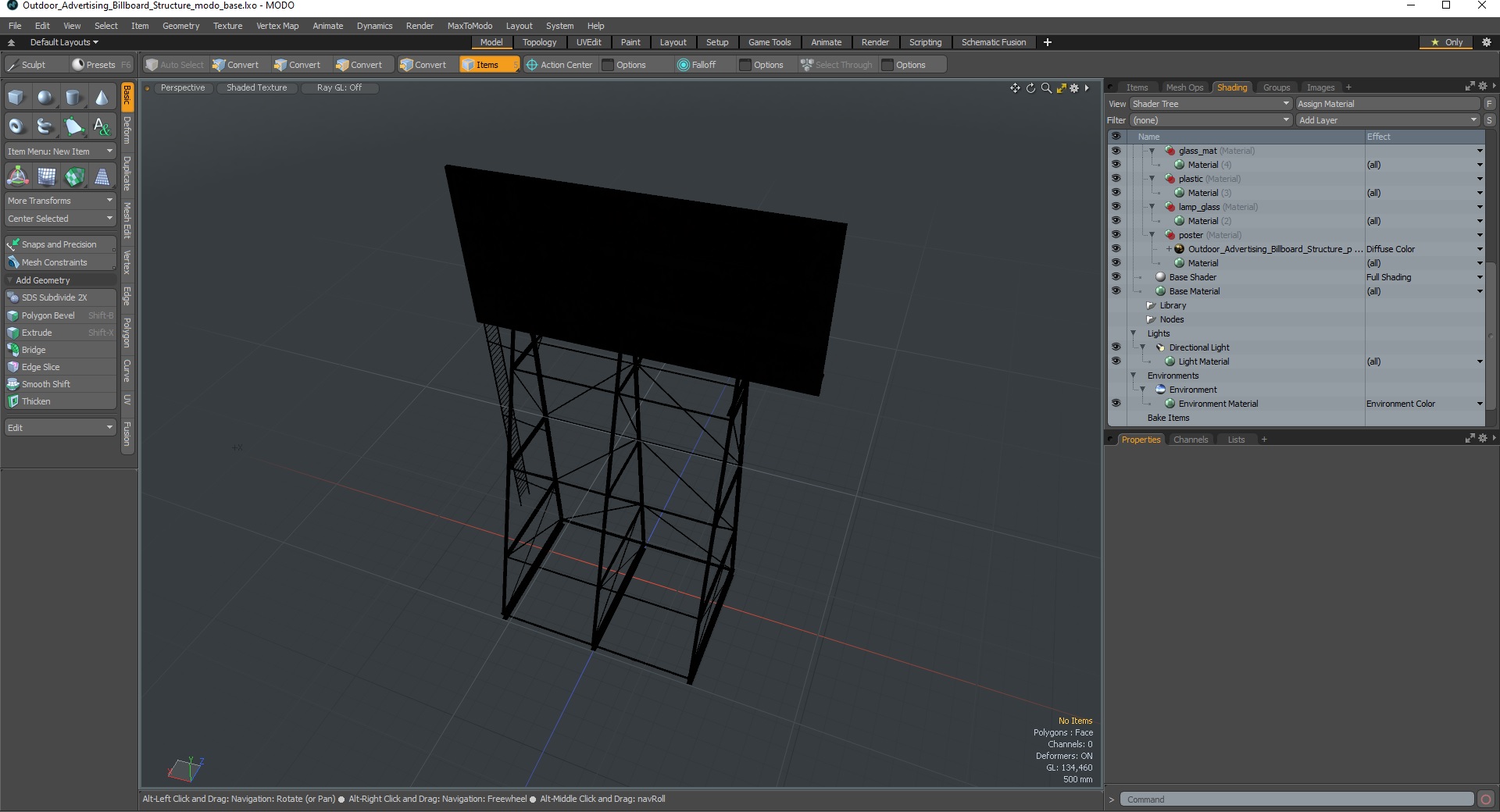 Outdoor Advertising Billboard Structure 3D model