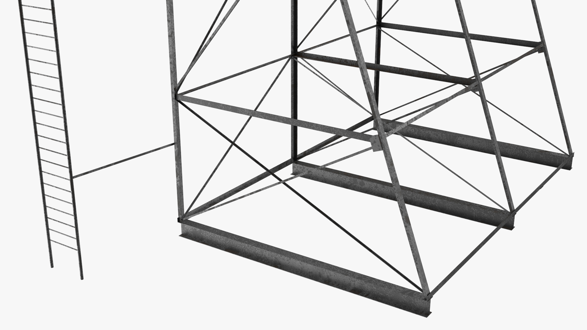 Outdoor Advertising Billboard Structure 3D model