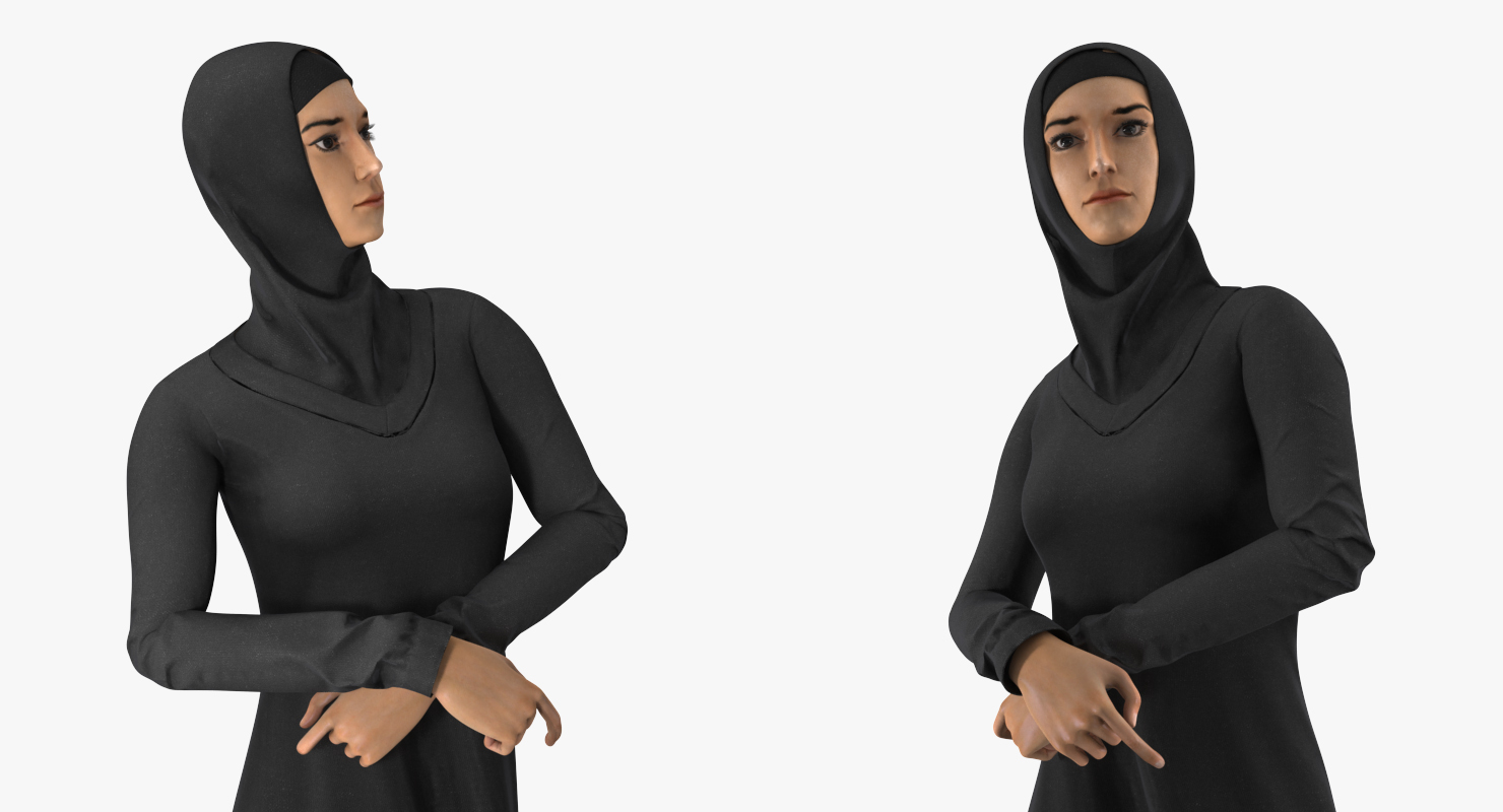 3D Arab Young Women Rigged model