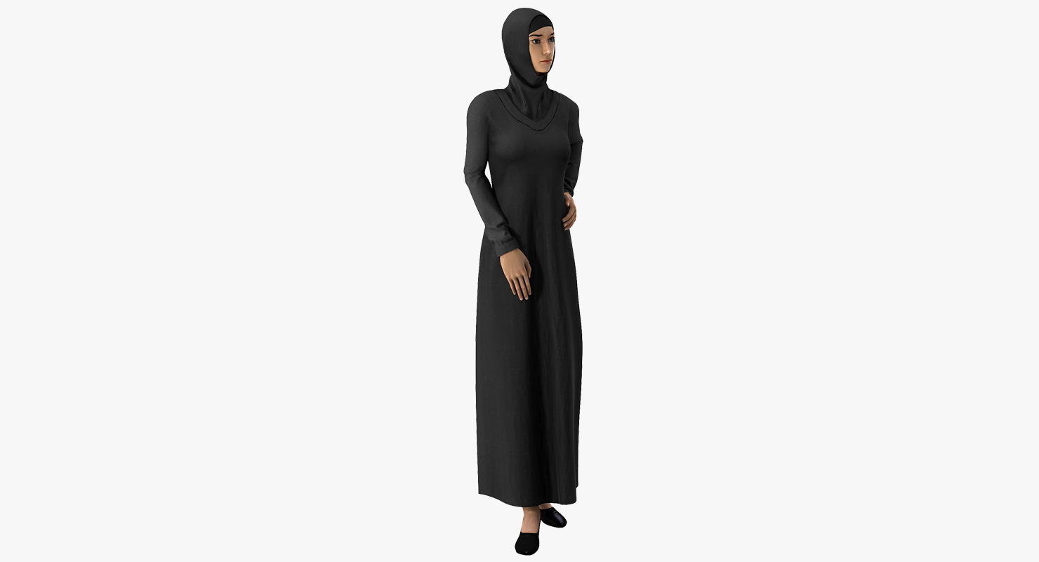 3D Arab Young Women Rigged model