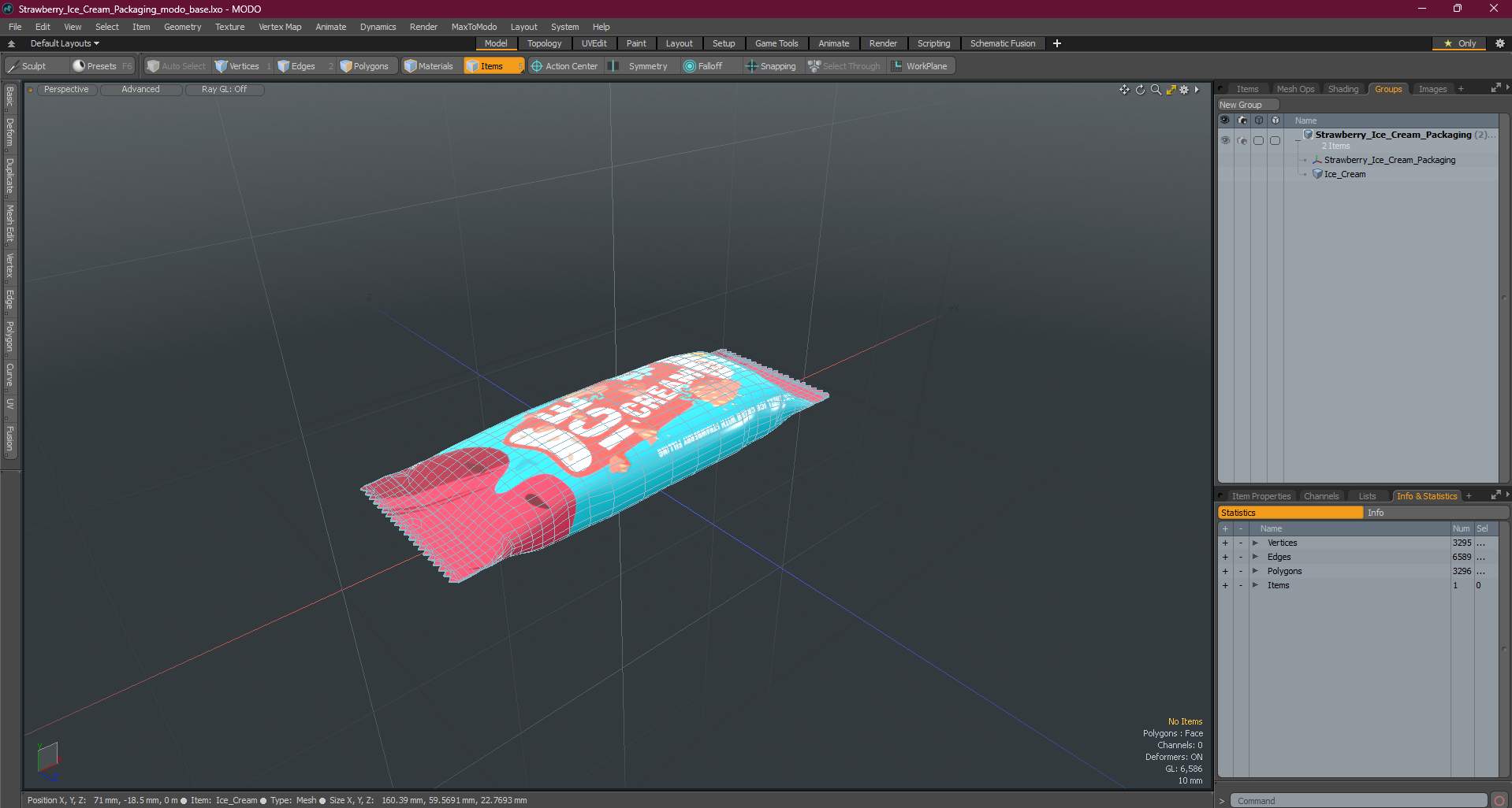 3D model Strawberry Ice Cream Packaging