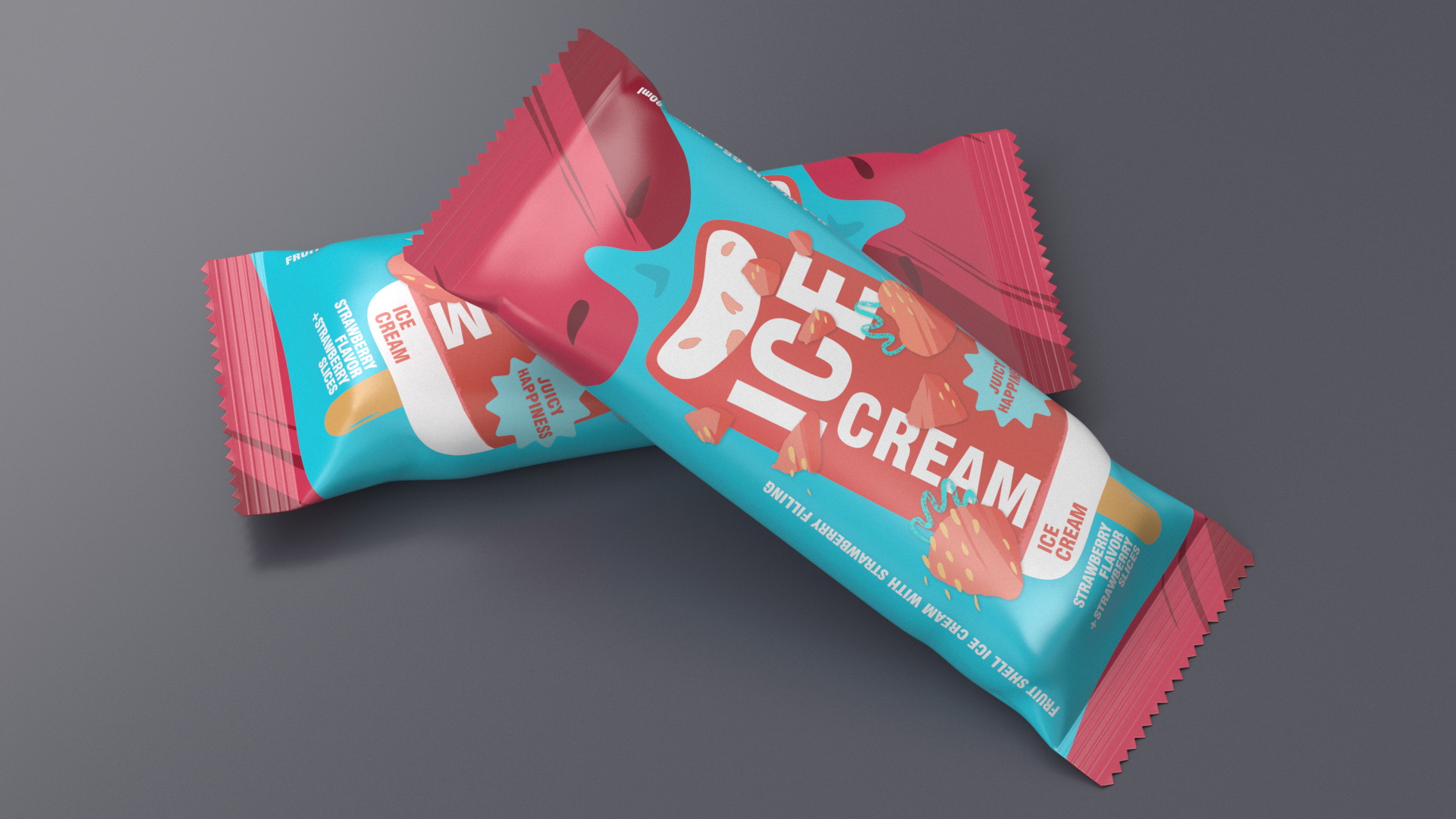 3D model Strawberry Ice Cream Packaging