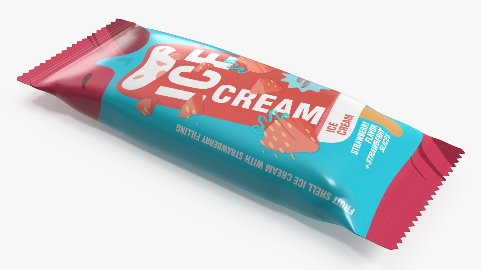 3D model Strawberry Ice Cream Packaging