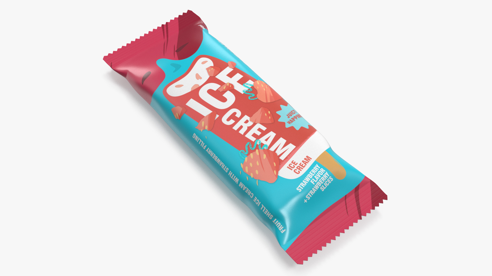 3D model Strawberry Ice Cream Packaging