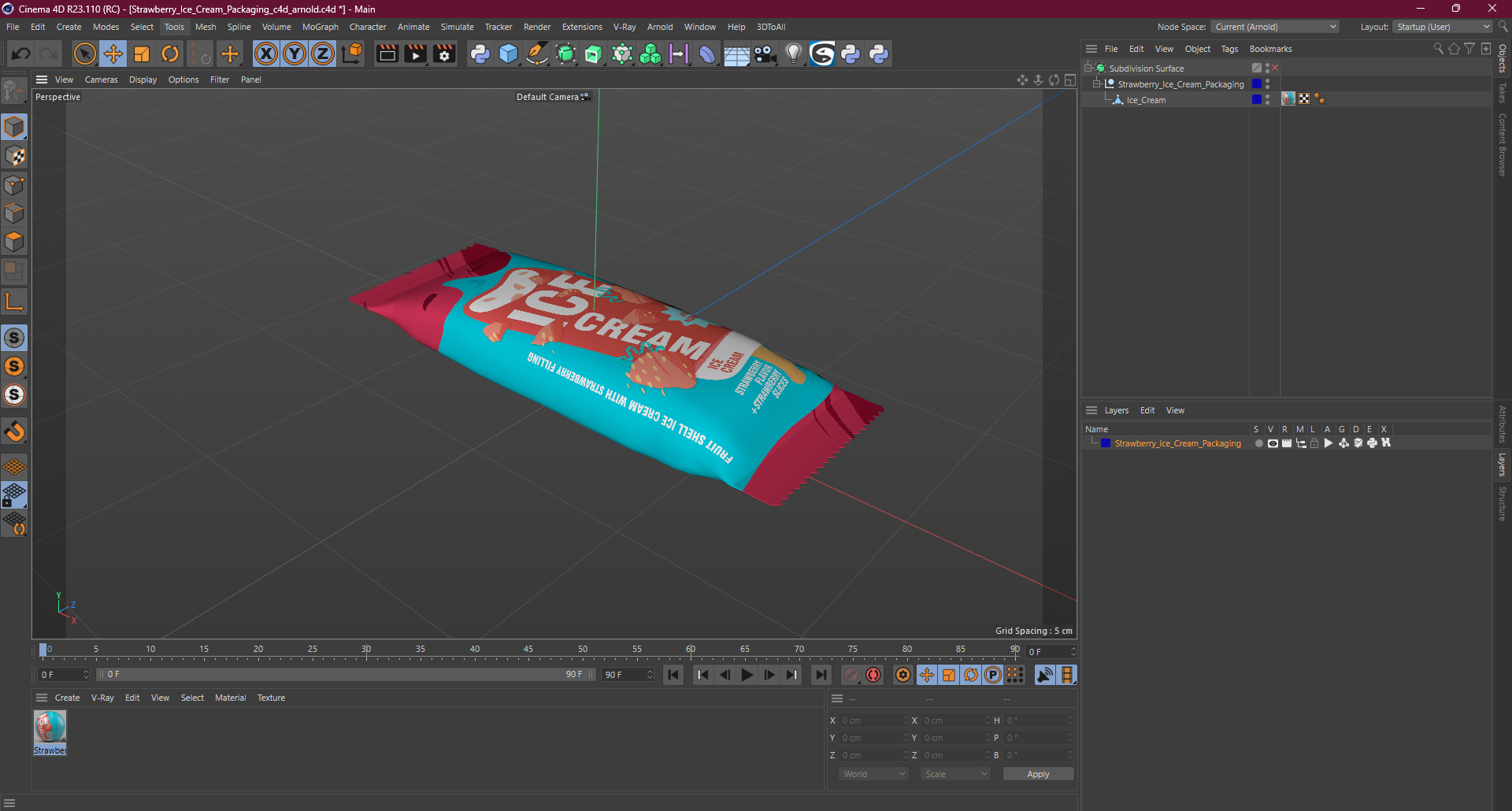 3D model Strawberry Ice Cream Packaging