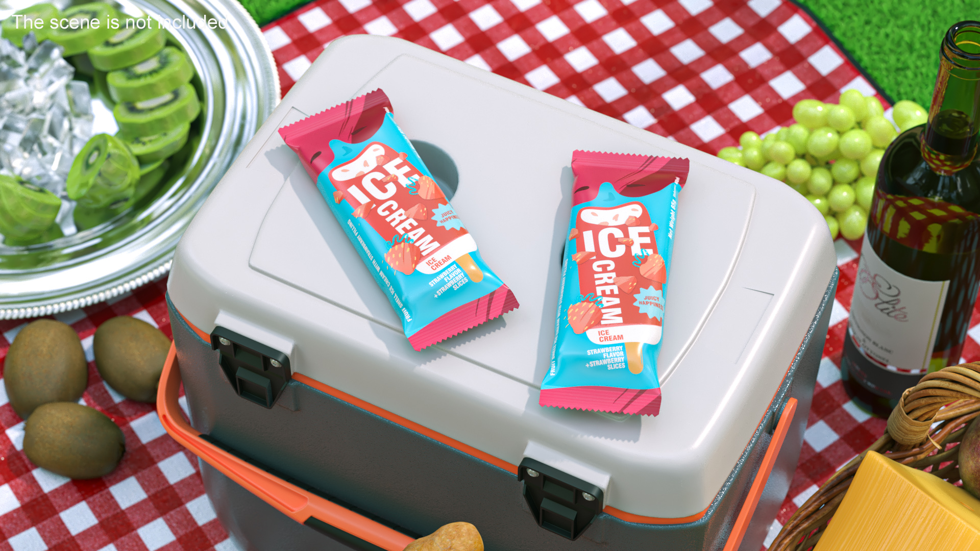 3D model Strawberry Ice Cream Packaging