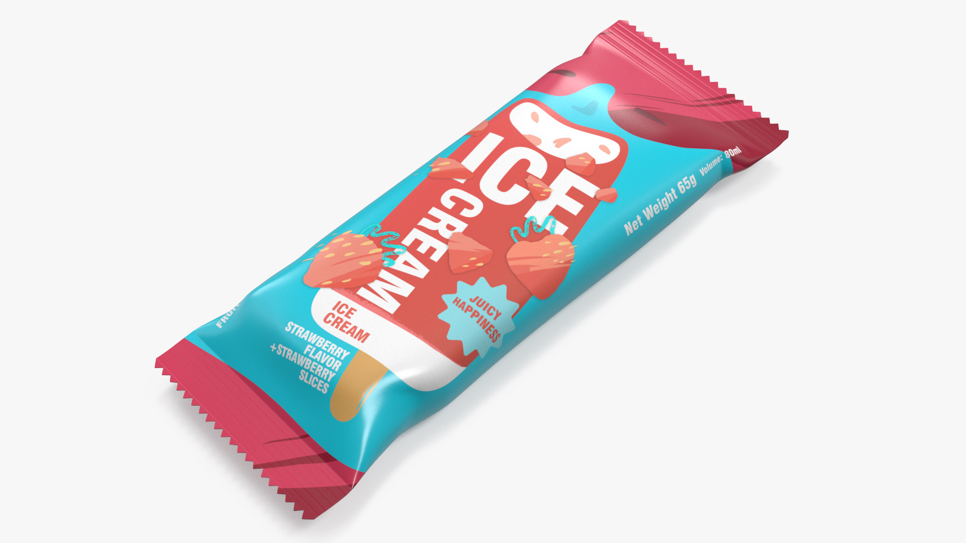 3D model Strawberry Ice Cream Packaging