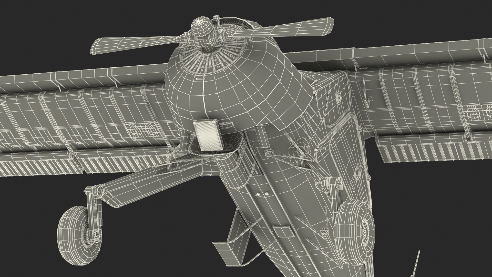 3D model Aircraft PZL 104 Wilga Yellow Rigged for Cinema 4D