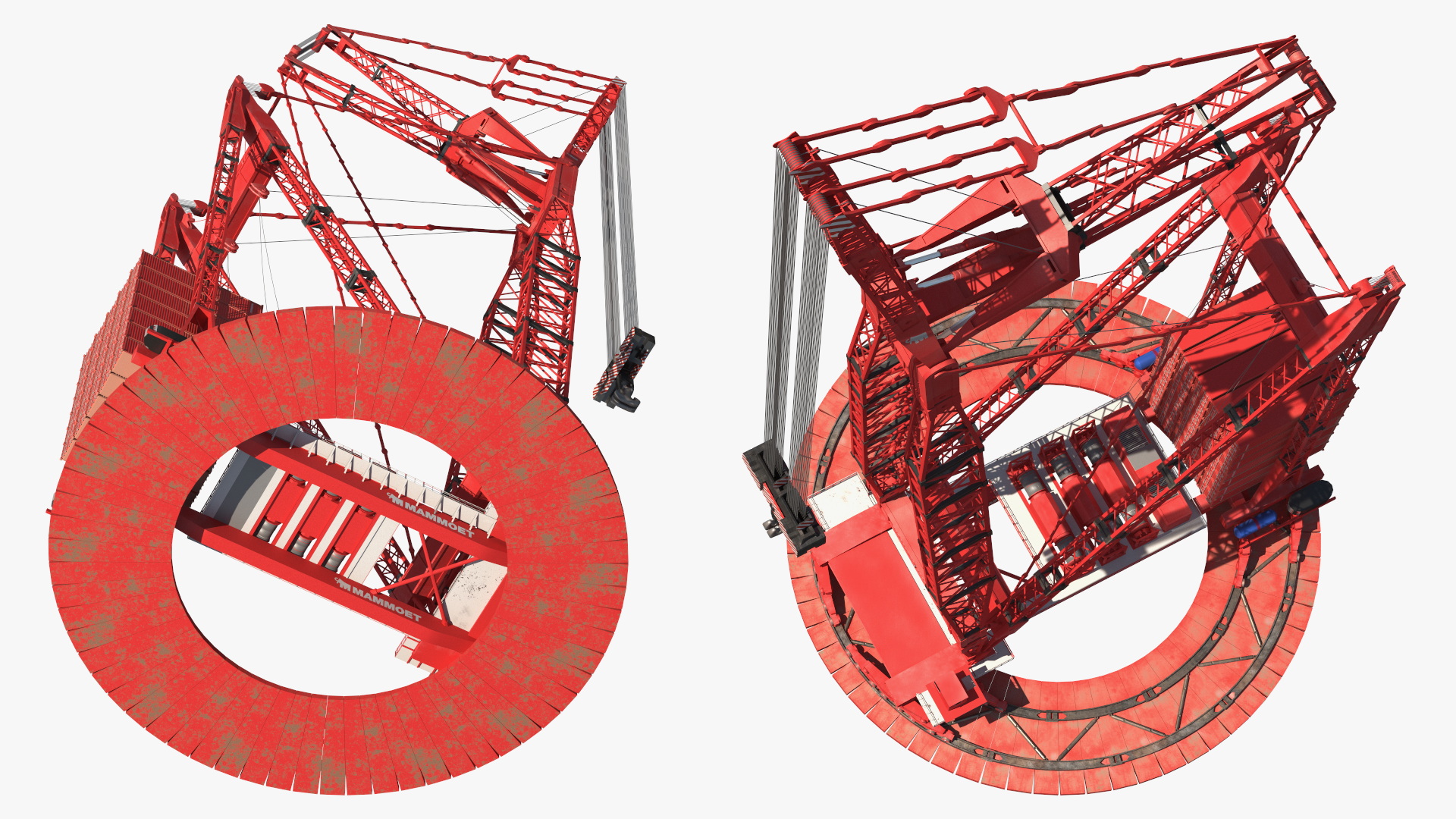 Heavy Lift Ring Crane Mammoet 3D model