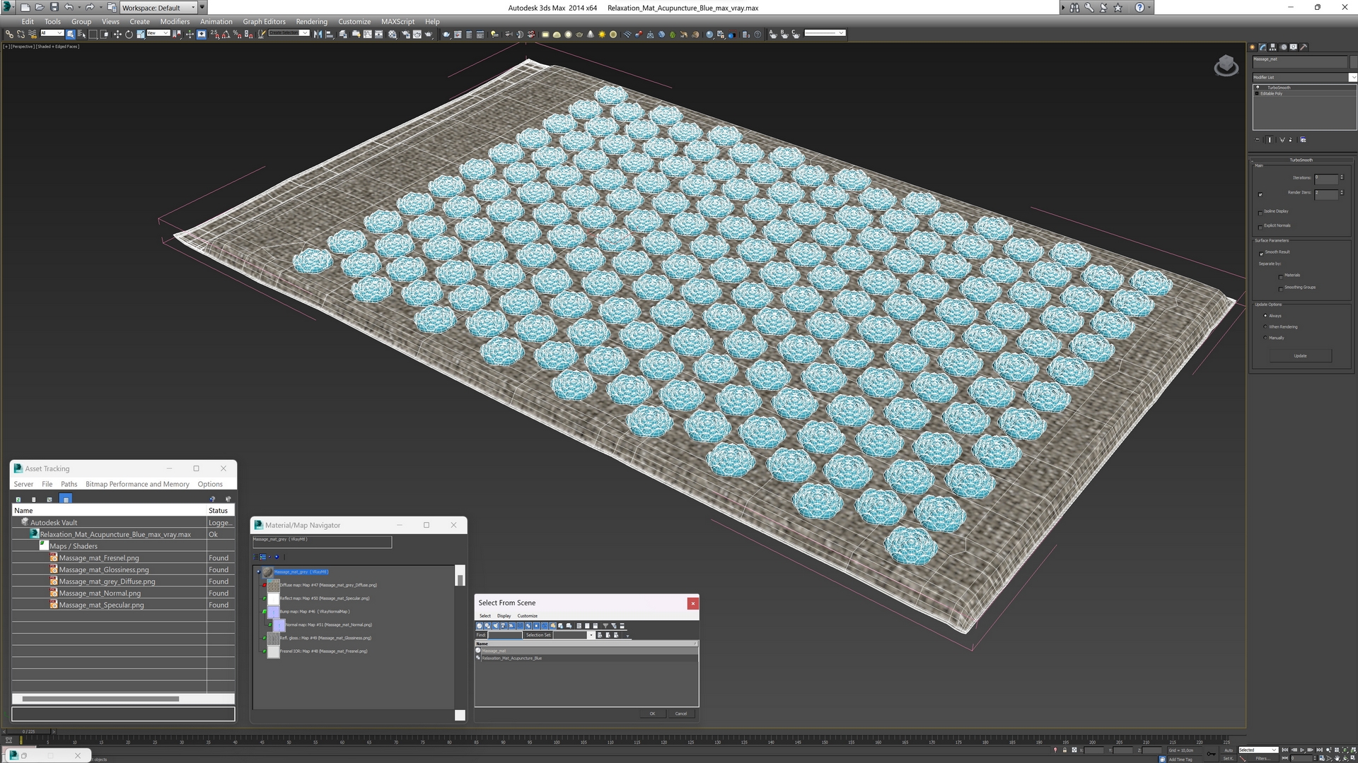 3D Relaxation Mat Acupuncture Blue