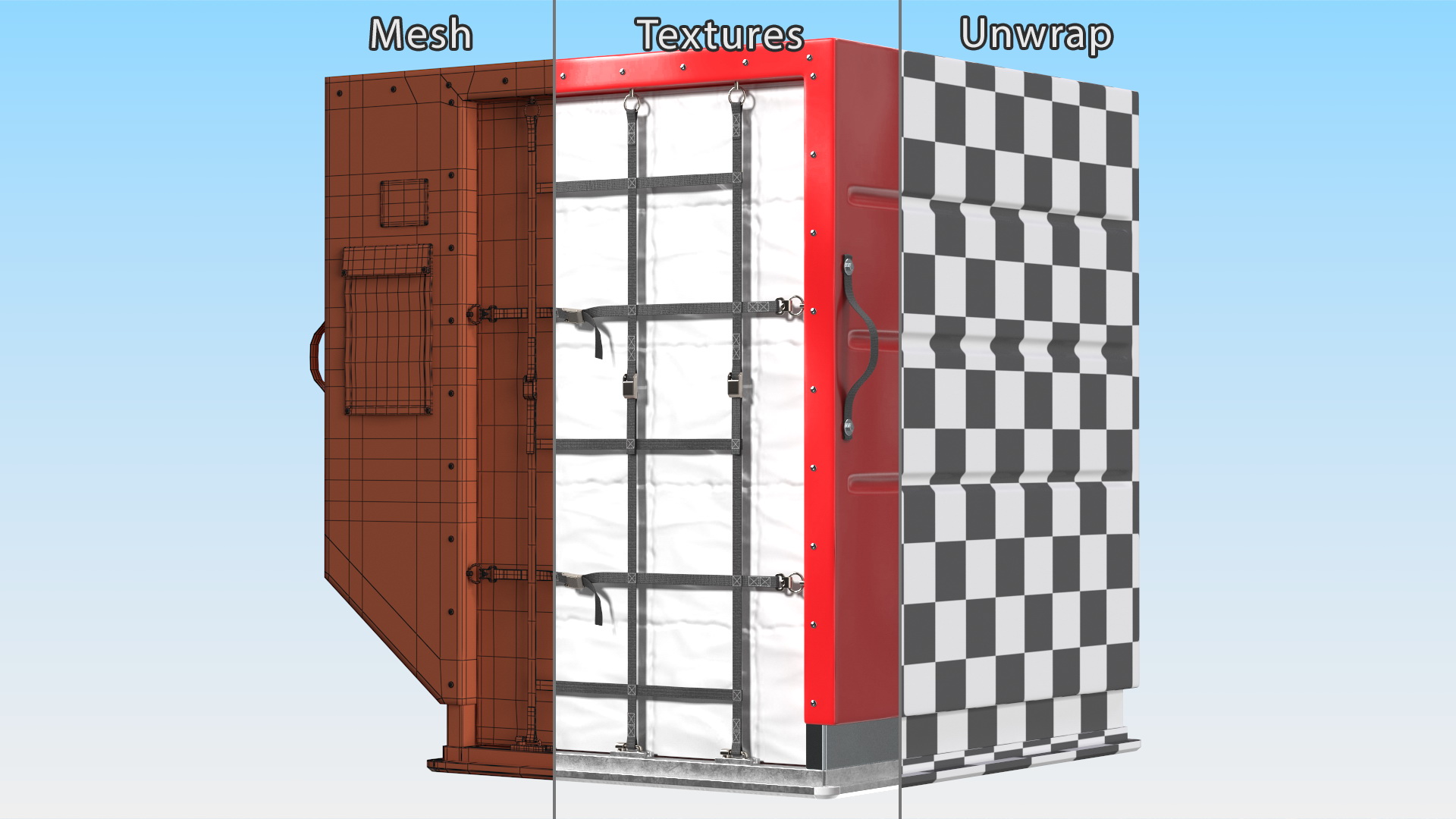 3D model Container for Aerial Cargo Red
