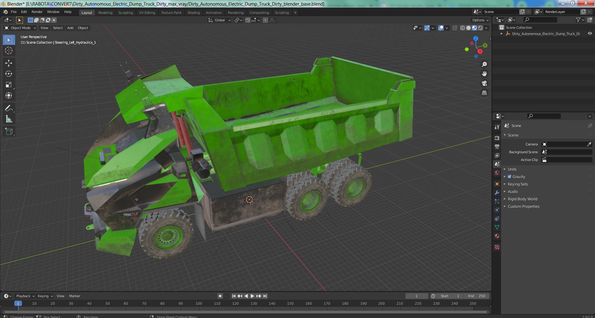 Dirty Autonomous Electric Dump Truck Dirty 3D