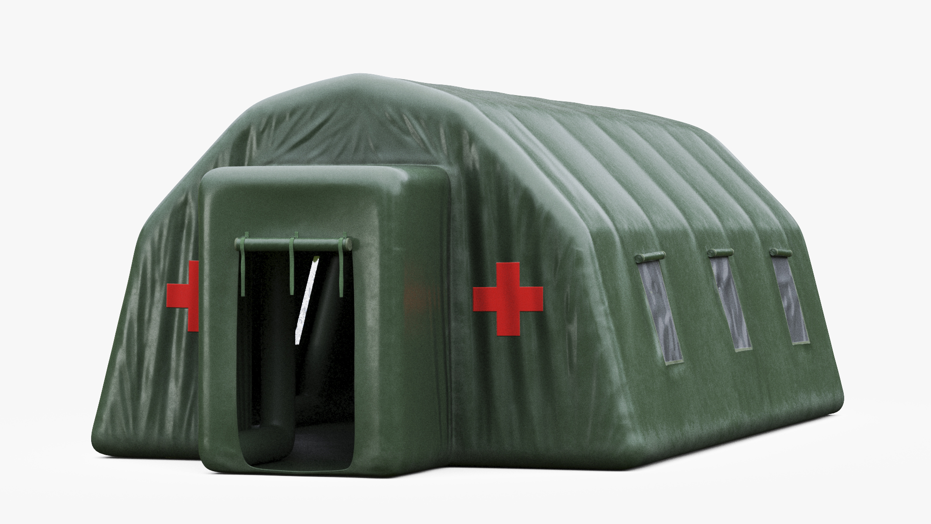 Emergency Inflatable Medical Pass Through Green Tent 3D