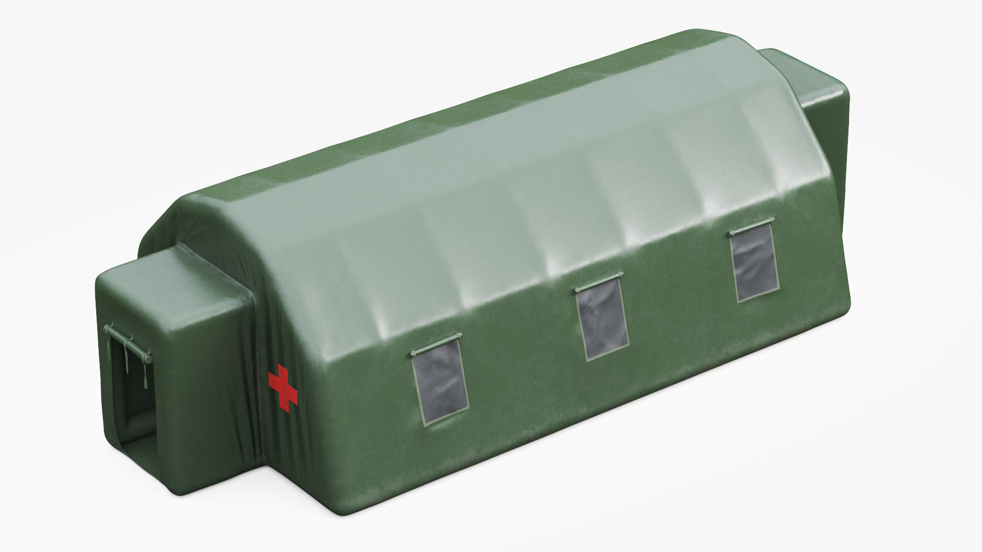 Emergency Inflatable Medical Pass Through Green Tent 3D