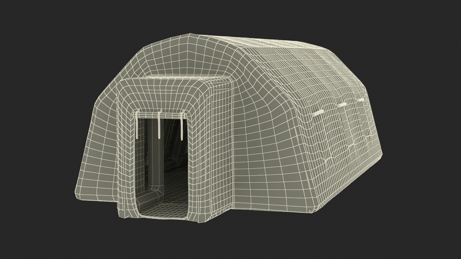 Emergency Inflatable Medical Pass Through Green Tent 3D