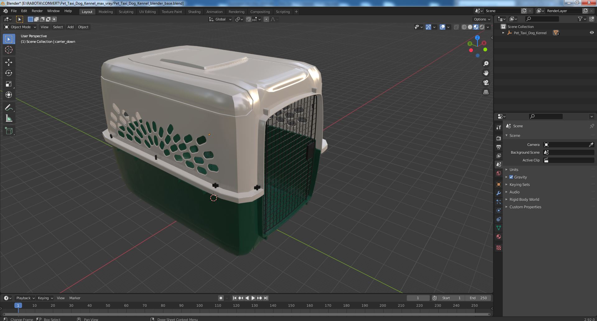 Pet Taxi Dog Kennel 3D model