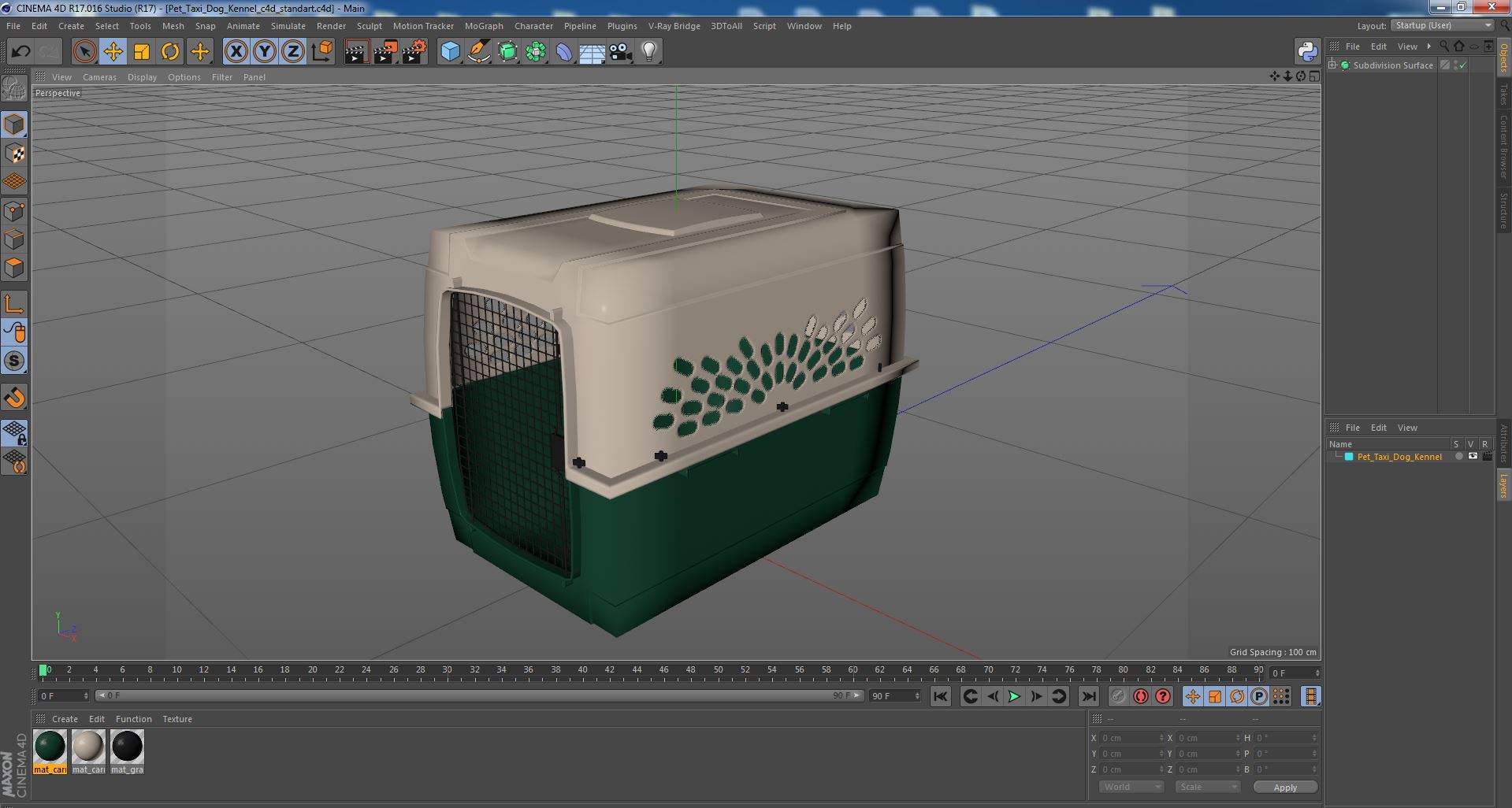 Pet Taxi Dog Kennel 3D model