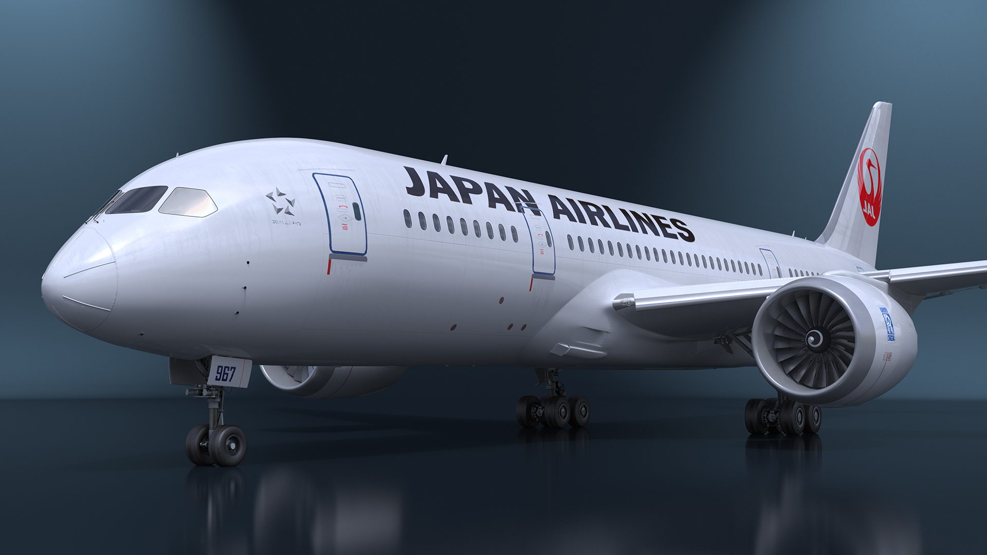 3D Boeing 787 Dreamliner Japan Airlines Rigged model
