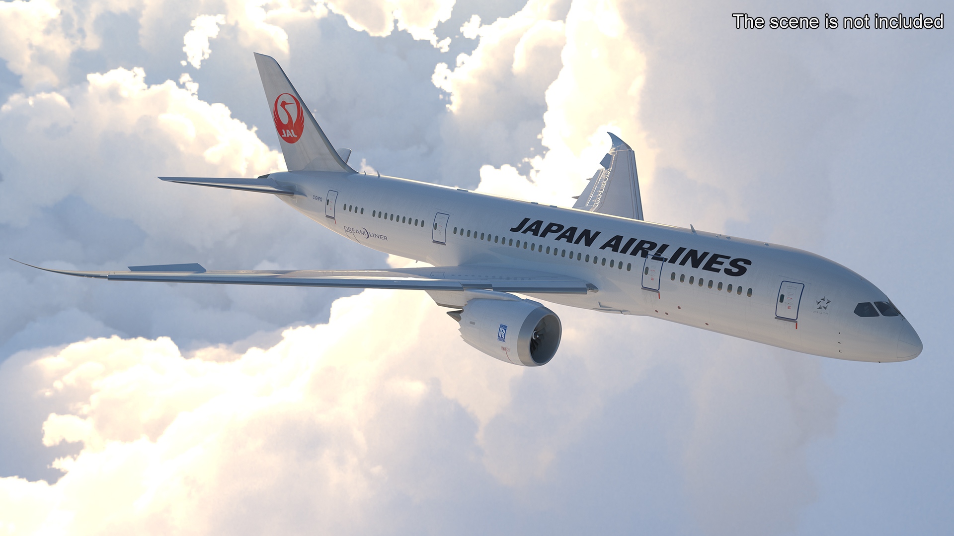 3D Boeing 787 Dreamliner Japan Airlines Rigged model