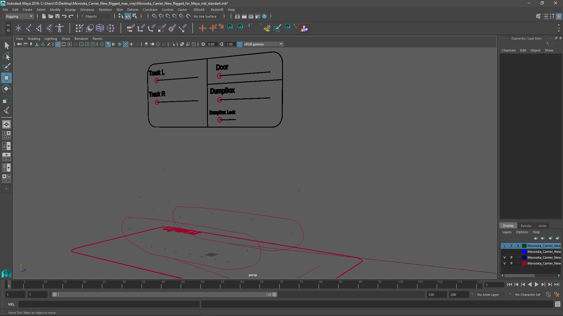 3D model Morooka Carrier New Rigged for Maya