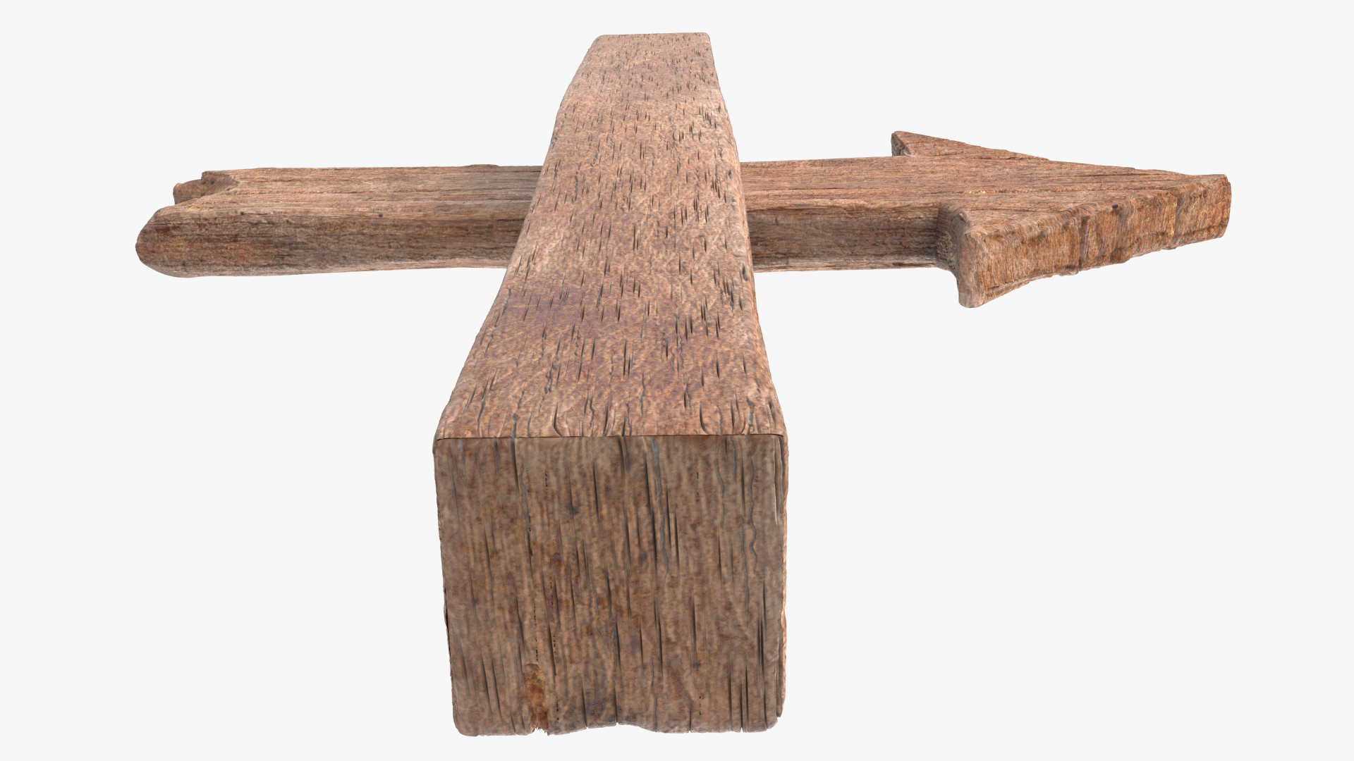 Old Wooden Arrow Signpost Mockup 3D