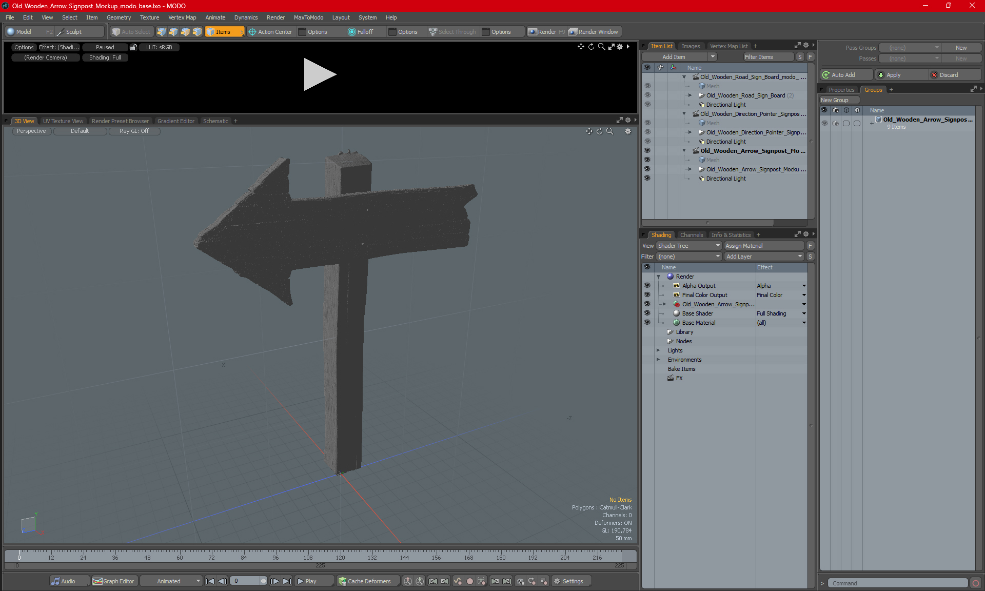 Old Wooden Arrow Signpost Mockup 3D
