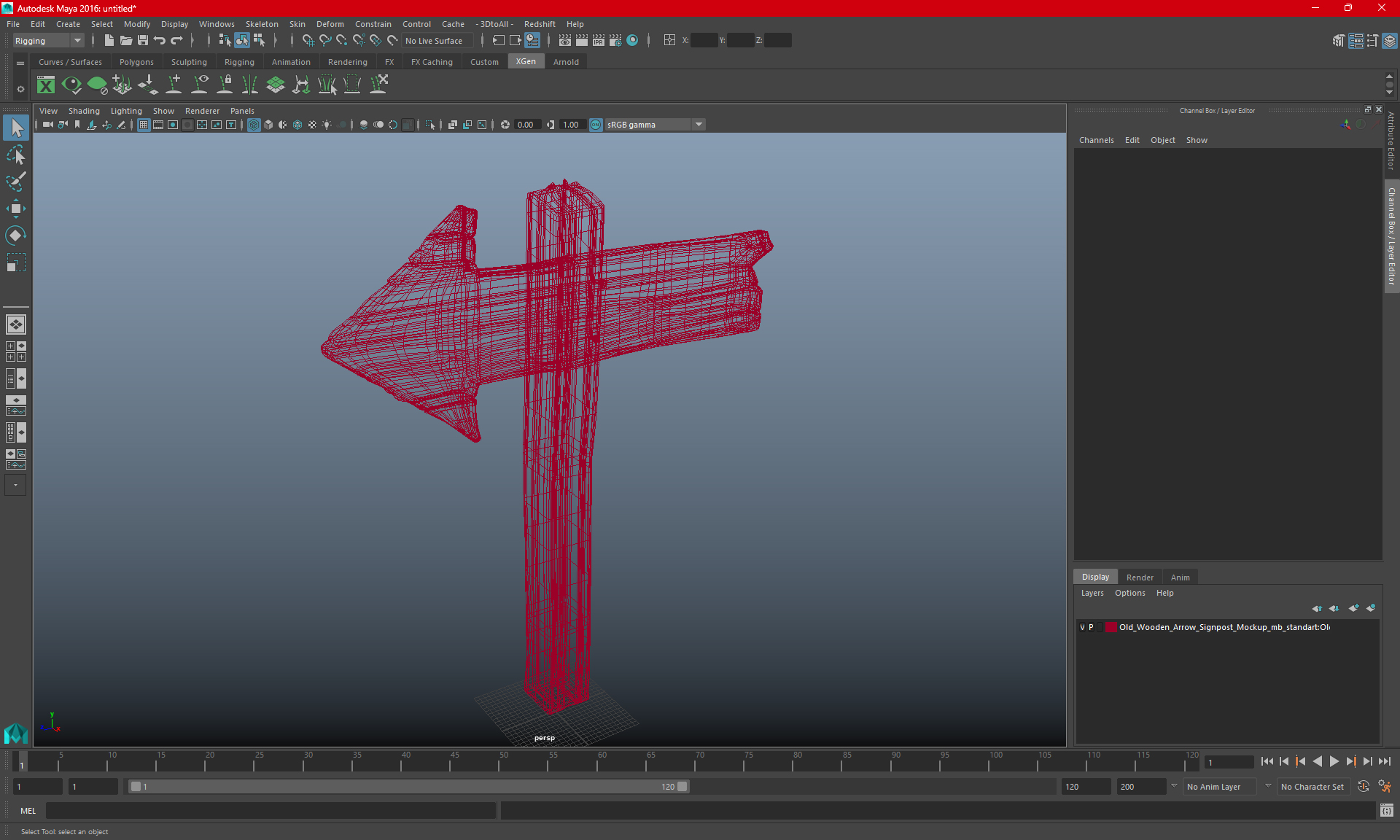 Old Wooden Arrow Signpost Mockup 3D