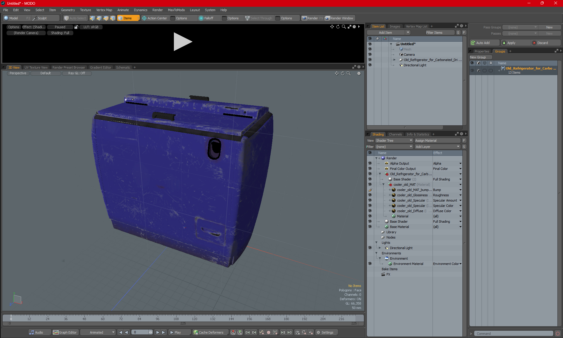 Old Refrigerator for Carbonated Drink 3D