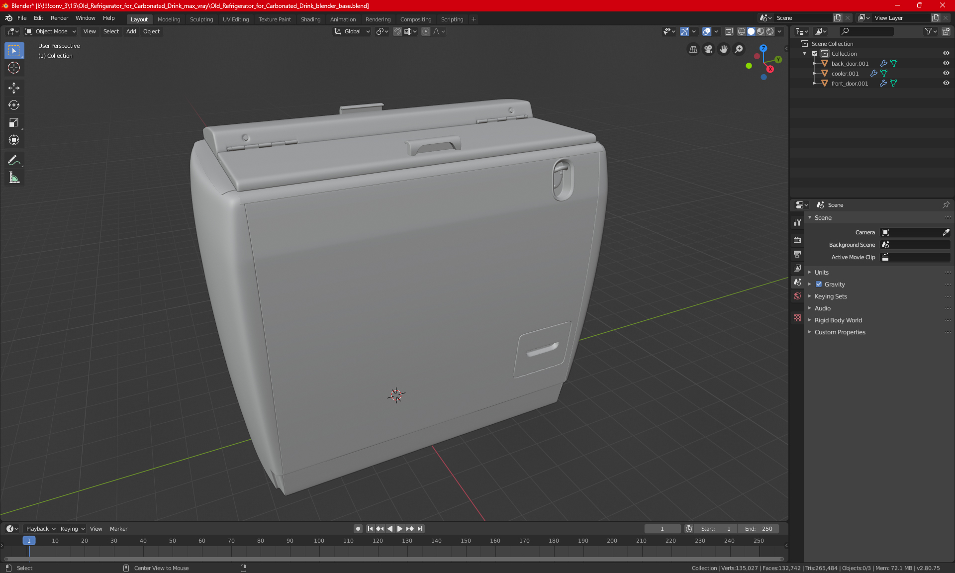 Old Refrigerator for Carbonated Drink 3D