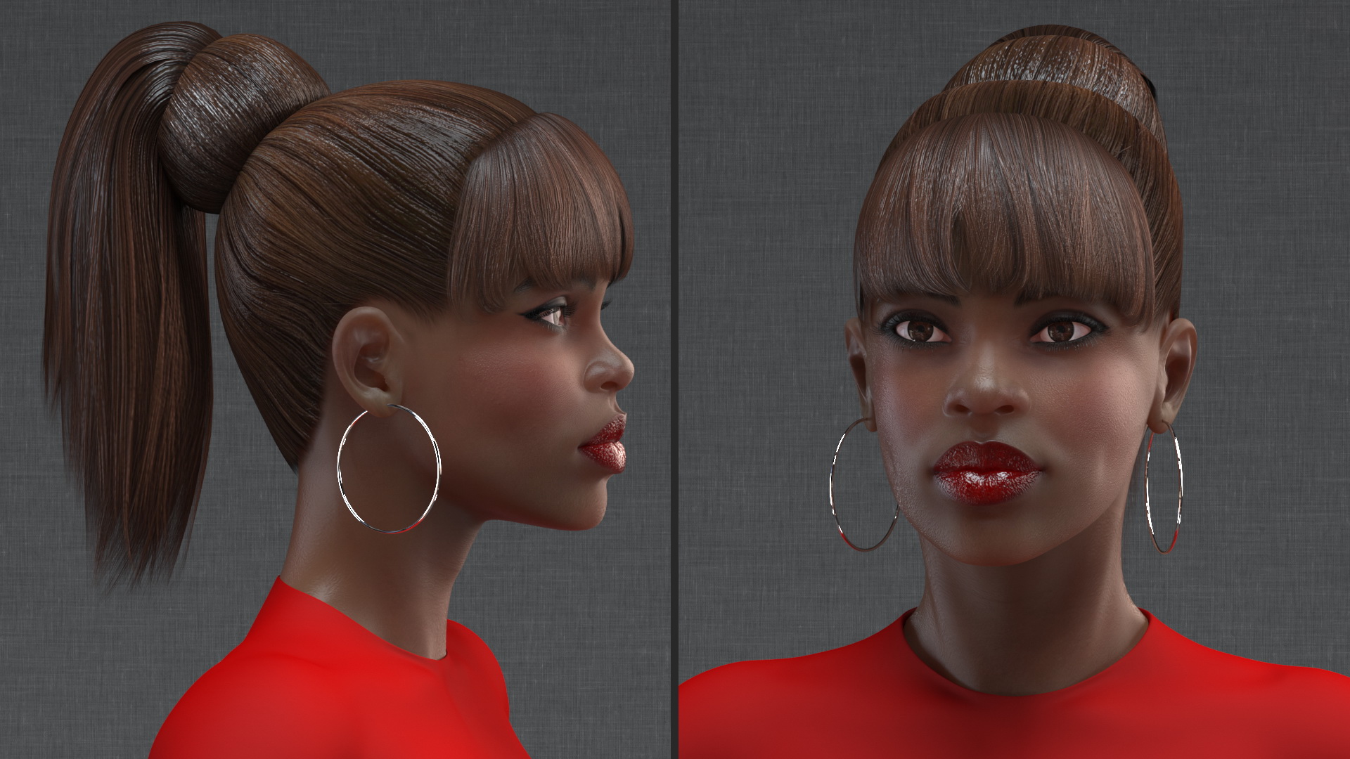 Dark Skin City Style Woman Neutral Pose 3D model