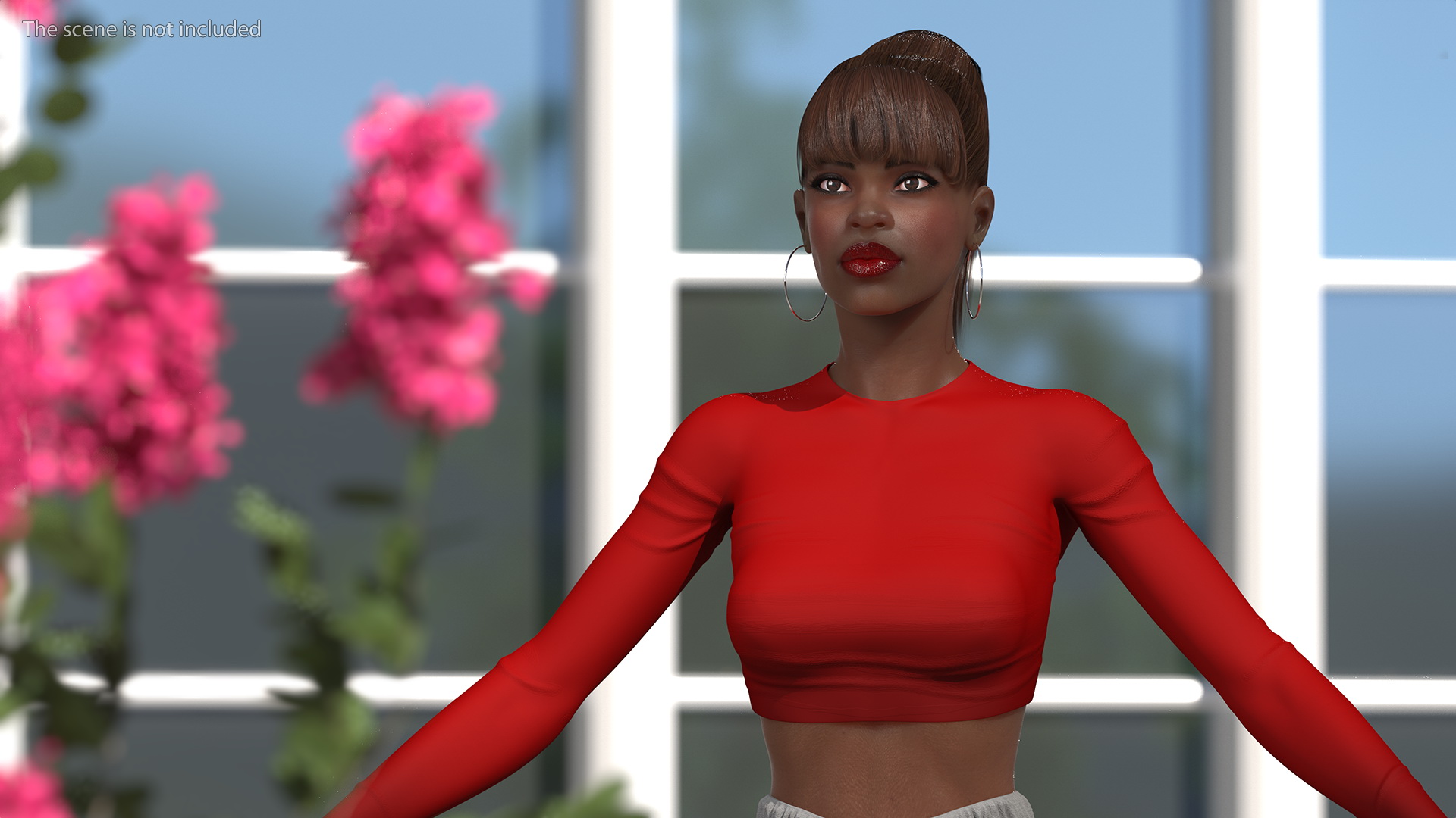 Dark Skin City Style Woman Neutral Pose 3D model