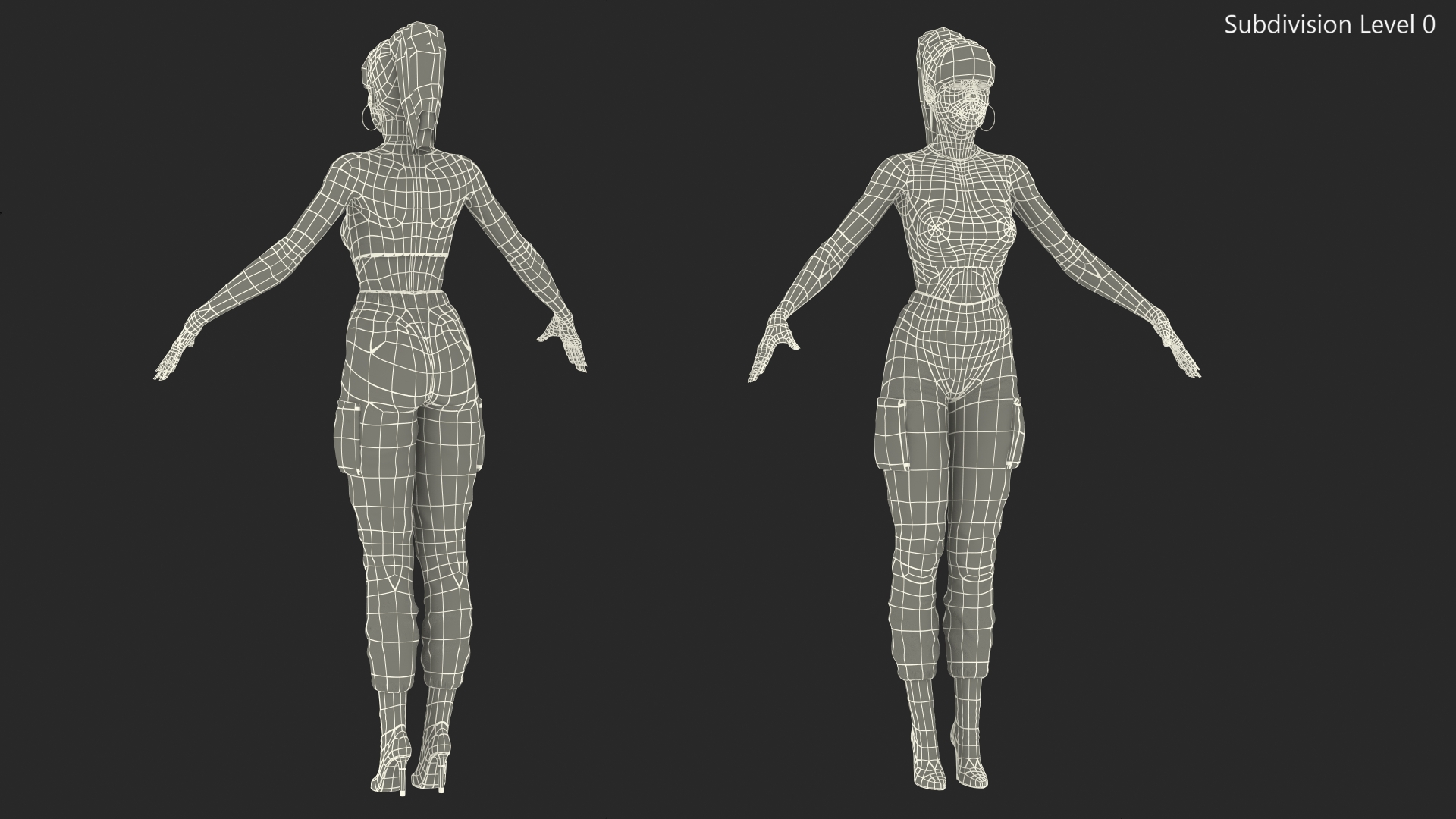 Dark Skin City Style Woman Neutral Pose 3D model