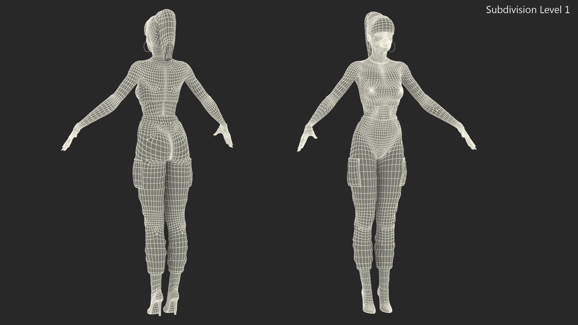 Dark Skin City Style Woman Neutral Pose 3D model