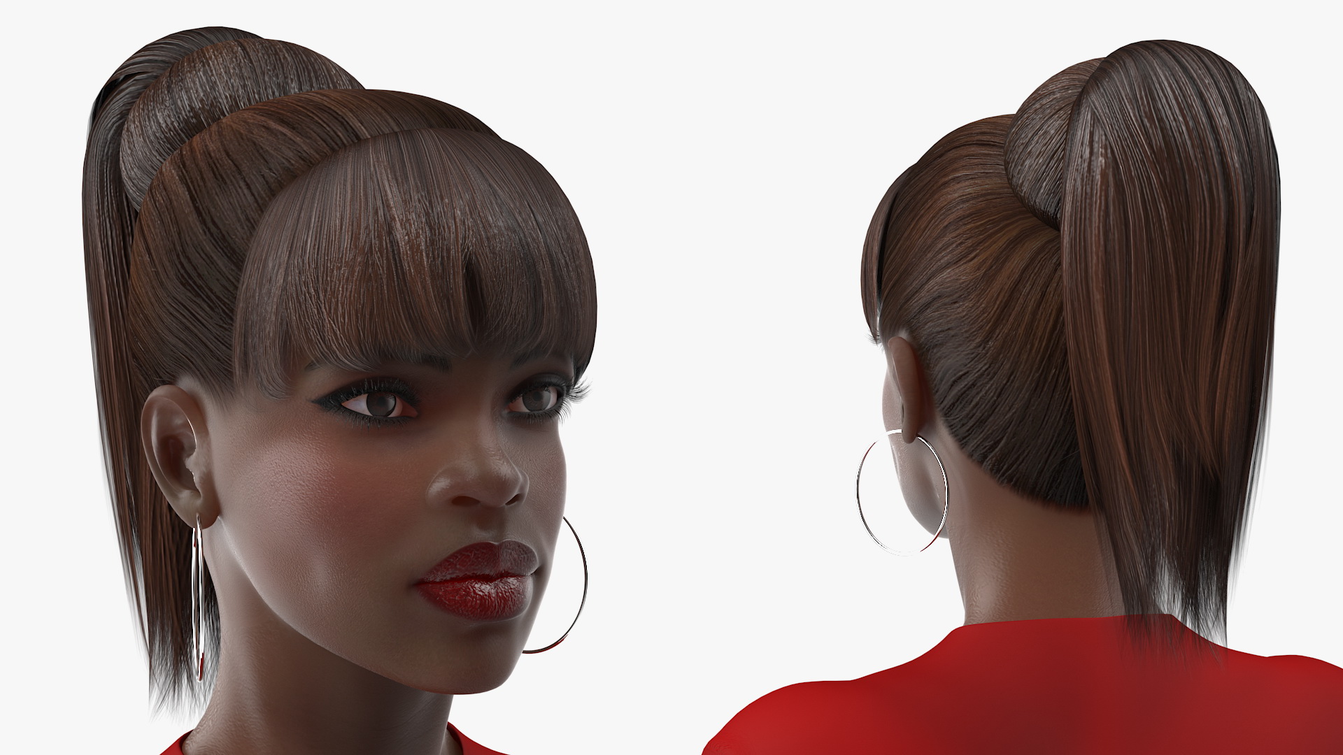 Dark Skin City Style Woman Neutral Pose 3D model