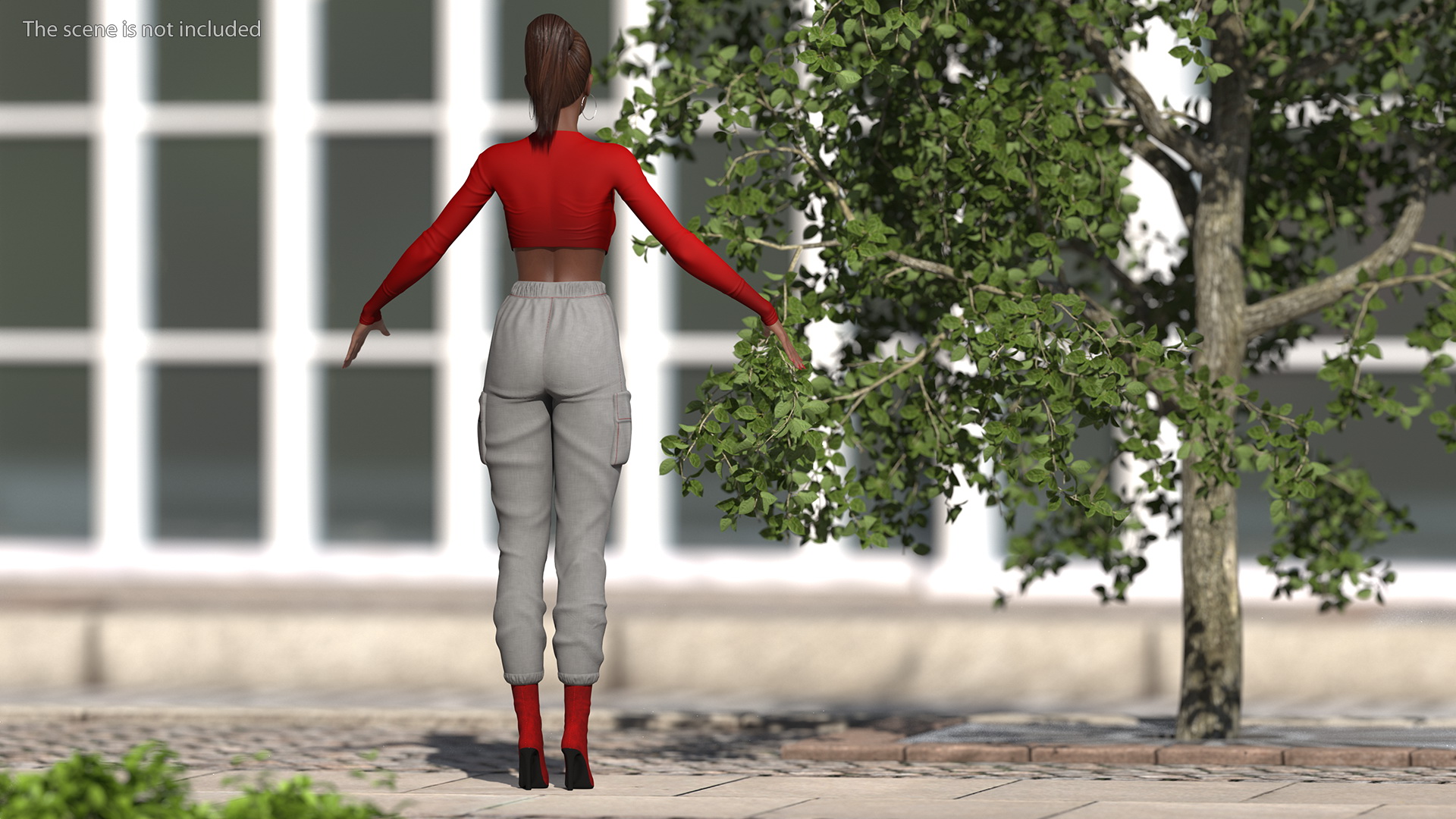 Dark Skin City Style Woman Neutral Pose 3D model